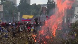 CLEAN : Thousands of protesters clash with riot police in Quito News Clip