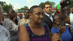 A large crowd gathered in suburban St. Louis to protest a police officer's fatal shooting of an unarmed teenager over the weekend. Monday's peaceful protest came after a night of rioting in Ferguson over the death of 18-year-old Michael Brown. (Aug. 11) News Clip