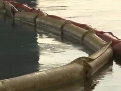 BP Oil at Alabama's Perdido Pass Stock Footage