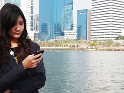 Business Woman Text Messaging Stock Footage