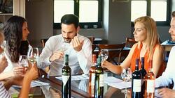 Wine tasting. Stock Footage