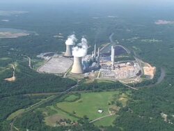 Aerial View of Power Plant Stock Footage