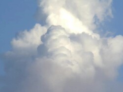 Steam and ash rise into the sky above erupting volcano, Philippines, December 2009 Stock Footage