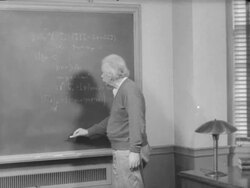 Albert Einstein in his office at Princeton University Stock Footage