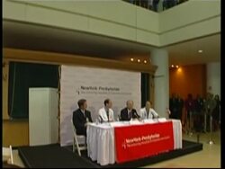 APTN cover of presser on Clinton's health News Clip