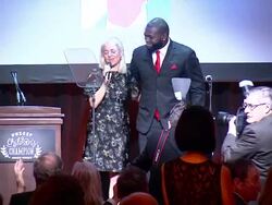 David Ortiz and Tiffany Ortiz at 2014 UNICEF Children's Champion Award Dinner Stock Footage