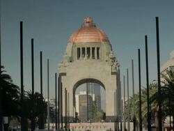 Wide shot of el Monumento a la RevoluciÃƒÂ³n Stock Footage