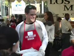 2004 Thanksgiving Meal For The Homeless Stock Footage