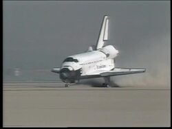 Space Shuttle Discovery landing Stock Footage