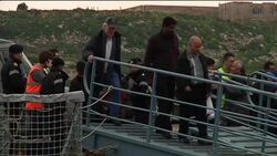 HMS Cumberland docking with Libya evacuees News Clip