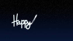 Happy Holidays writing in sky Stock Footage