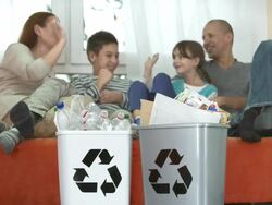 HD DOLLY: Family Giving High Five To Each Other Stock Footage