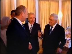 Abbas and Olmert embrace at first meeting since Israeli PM took power News Clip