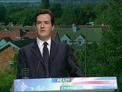 George Osborne, Shadow Chancellor, speech to The Conservative Party Conference 2009 Stock Footage