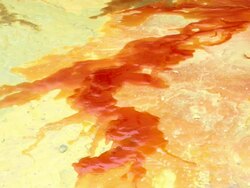 MS Liquid sulfur from the Ijen volcano / Ijen, Java, Indonesia Stock Footage