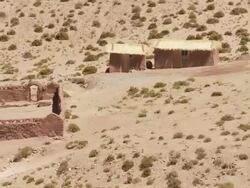 WS PAN Shot of Country church at Machucca in high Andes / San Pedro de Atacama, Norte Grande, Chile Stock Footage