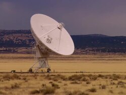 MS, DS, Satellite dishes in Very Large Array, New Mexico, USA Stock Footage
