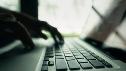 Businesswoman using on a laptop, Slow motion Stock Footage