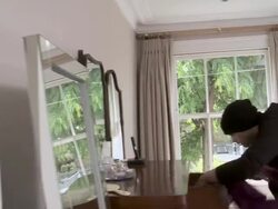 Burglar entering bedroom and stealing passport and jewelry Stock Footage