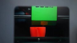 Three dimensional 3D printing machine in action Stock Footage