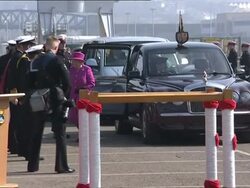 Queen Elizabeth Arriving At HMNB Devonport News Clip