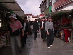 People shopping at Barkhor Square market, Lhasa News Clip