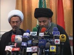 WRAP Security crackdown, al Sadr grp statement, Koran being distributed, Sadr bloc presser, protest News Clip