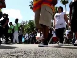 Family & Friends at The Trayvon Martin Foundation Stock Footage
