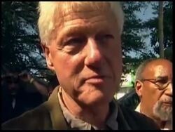 WRAP AP cover of frm President Clinton visiting hospital News Clip