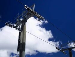 Ski Lift at rest in summer timelapse, Mt Hood, Oregon Stock Footage