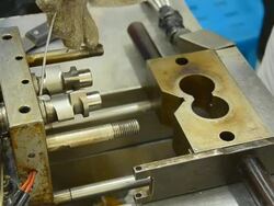 side view clean twin blade with trowel while working Stock Footage