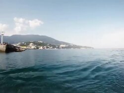 Sea port lighthouse,Yalta (Crimea) Stock Footage