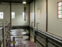 Metal fermentation tanks for wine Stock Footage