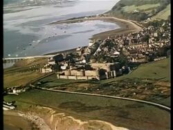 Beaumaris Castle, concentric walls, Wales, United Kingdom 1965 Stock Footage
