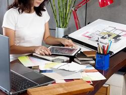 Interior designer working Stock Footage