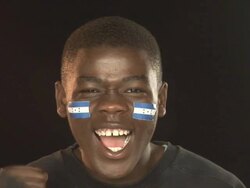 Honduras football / soccer sports fan - HD &amp; PAL Stock Footage