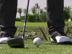 ECU view of Man swinging in golf club / Cairo, Egypt Stock Footage