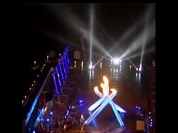 Despite the training-run death earlier in the day of a luger from the country of Georgia, the Olympics'' opening ceremonies were launched Friday night with a jubilant countdown by the crowd filling BC Place Stadium and a huge fireworks display. News Clip