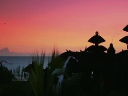 WS Silhouette of a Hindu temple at sunset Stock Footage