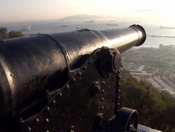 Canon overlooking Gibraltar harbour area News Clip