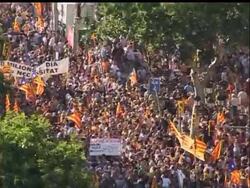 More than a (m) million people gathered on Saturday in northeastern Barcelona to demand greater regional autonomy for Catalonia and protest against a recent court ruling forbidding this prosperous region from calling itself a nation. News Clip