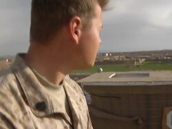 CU TU TD Soldier holding walkie-talkie / Musa Qala, Helmand Province, Afghanistan.  Stock Footage
