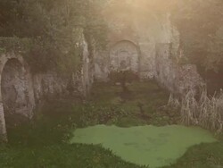 Nympheum of Egeria at Caffarella park in Rome Stock Footage