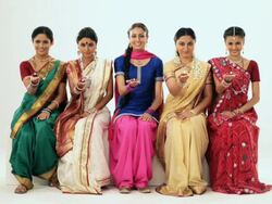 Portrait of group of women celebrating diwali Stock Footage