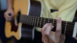 HD:Playing acoustic guitar Stock Footage
