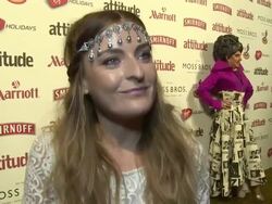 INTERVIEW - Molly Smitten-Downes on gay marriage and her Eurovision performance at Attitude magazine - birthday party at Grosvenor House, on March 29, 2014 in London, England. Stock Footage