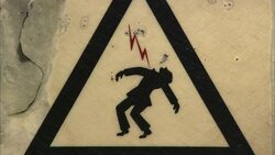 A sign warns of death by electrocution at a power plant. Stock Footage