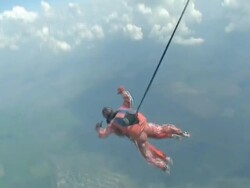 Skydiving video.Tandem. Stock Footage