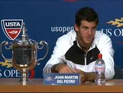 No. 6 seed Juan Martin del Potro beat five-time defending champ Roger Federer Monday to win the U.S. Open, 3-6, 
7-6, 4-6, 7-6, 6-2. Del Potro was playing in his first grand slam final. (Sept. 15) News Clip