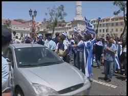 Greece and Portugal fans arrive News Clip